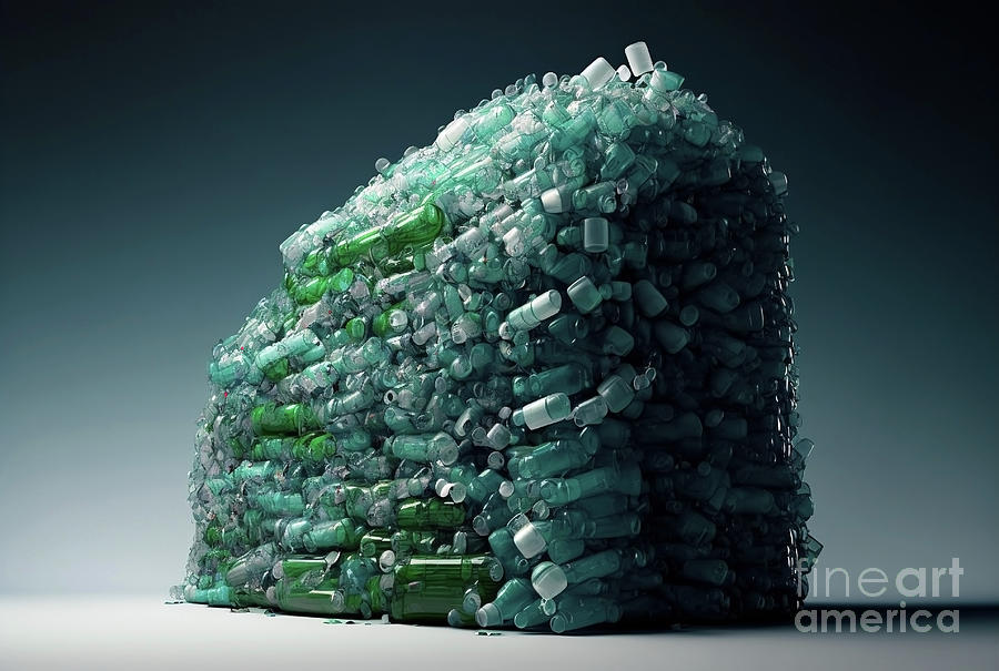 Conceptual illustration, a mountain of unrecycled plastic bottle Photograph by Joaquin Corbalan