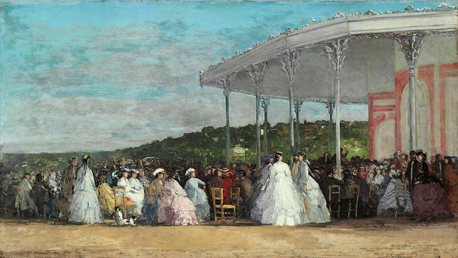 Concert at the Casino of Deauville. Dated 1865. Painting by Eugene Boudin
