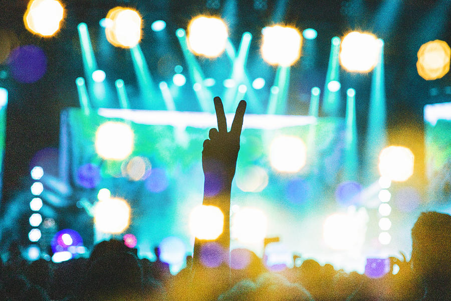 Concert Lights, Concert, Concert Crowd, Peace Sign Photograph by Jena Ardell