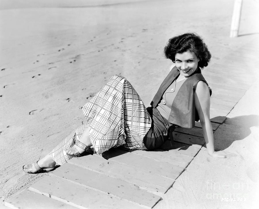 Conchita Montenegro - Beach - 1930s Photograph by Sad Hill - Bizarre Los Angeles Archive