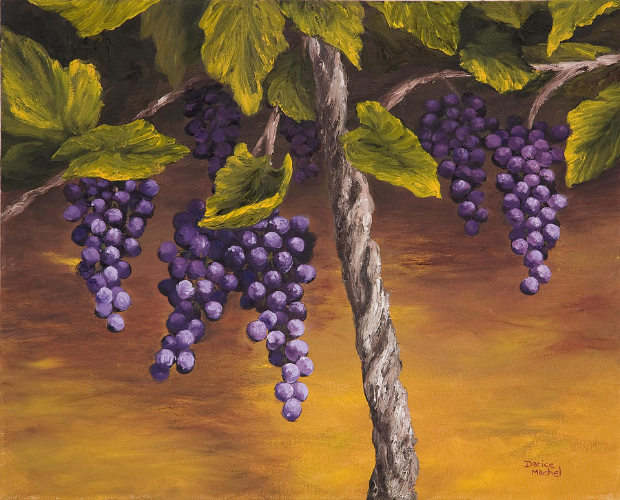 Concord grapes Painting by Darice Machel McGuire