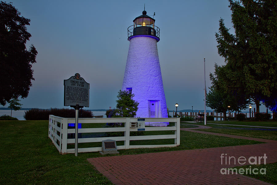 Concord Point Lighthouse Evening Glow Photograph by Adam Jewell