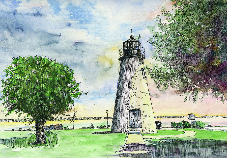 Concord Point Lighthouse Two Painting by John D Benson