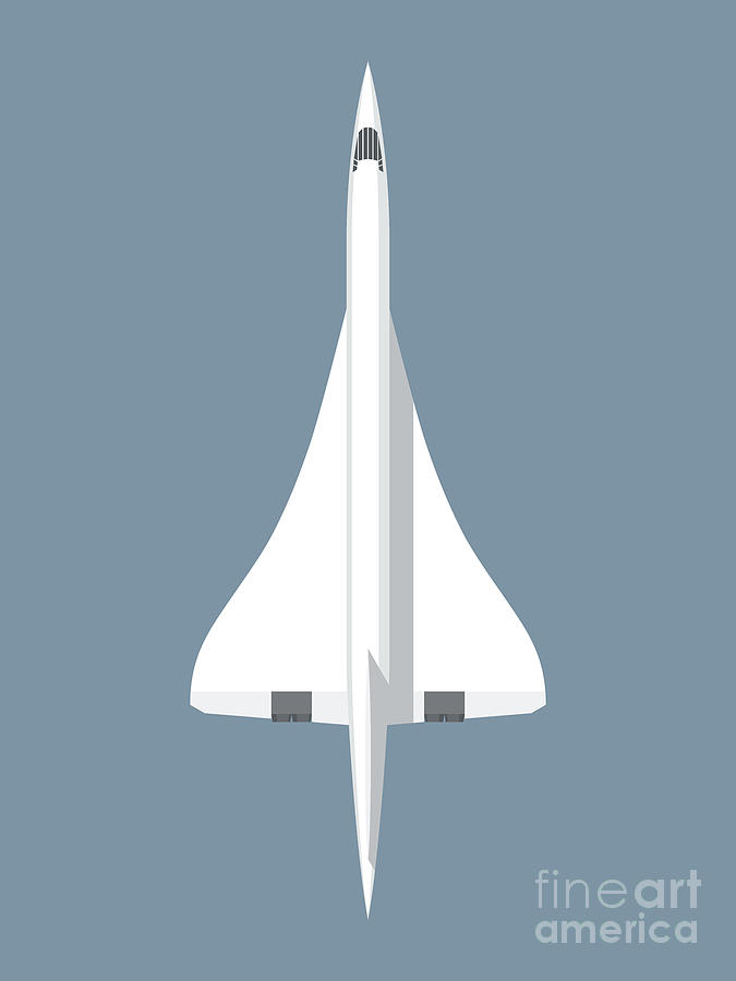 Concorde Digital Art - Concorde Jet Passenger Airplane Aircraft - Slate by Organic Synthesis