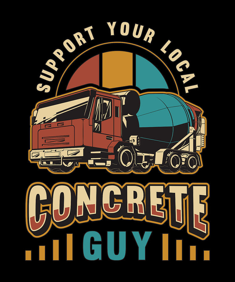 Vintage Digital Art - Concrete Finisher Support Your Local Retro Mason by TShirtCONCEPTS Marvin Poppe
