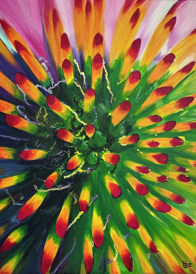 Cone Flower Asters Painting by Boots Quimby