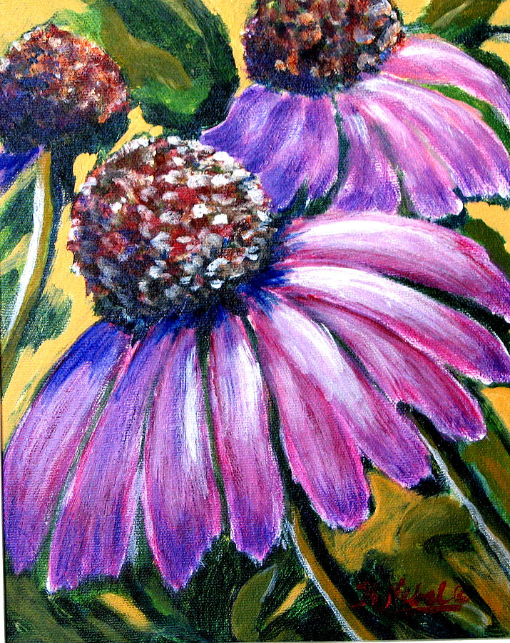 Cone Flowers Painting By Katharina Nebel Fine Art America