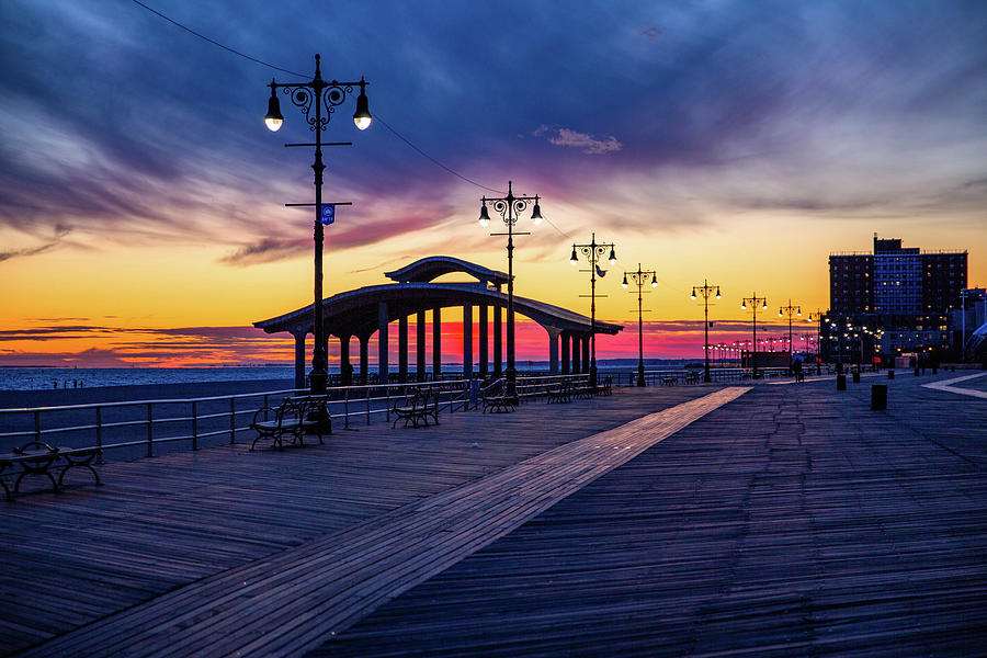 Coney Island Beach and Boardwalk Photograph by Janet Argenta - Fine Art ...