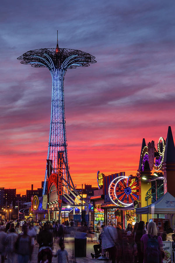 Sunset Photograph - Coney Island Colors by Honora Bauman