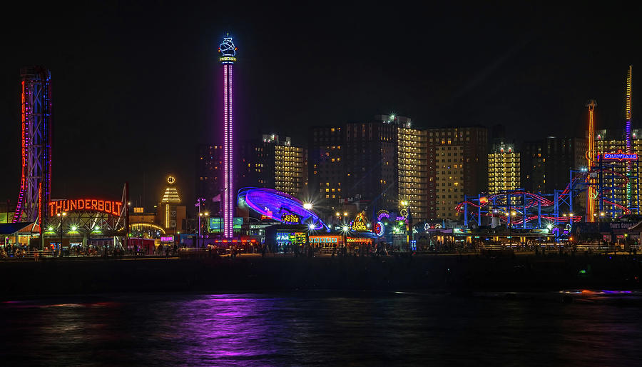 Coney Island Lights Photograph by Elena Cintron Fine Art America