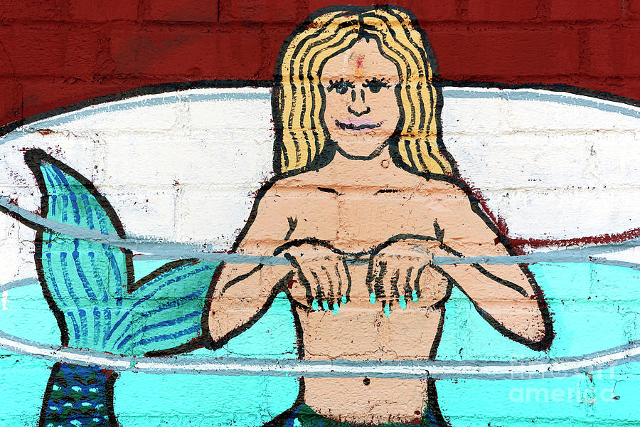 Coney Island Mermaid Mural Photograph by John Rizzuto