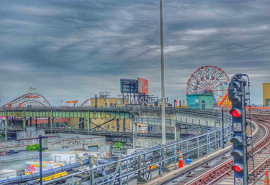 Coney Island on a Stormy Day Photograph by Michael Dean Shelton