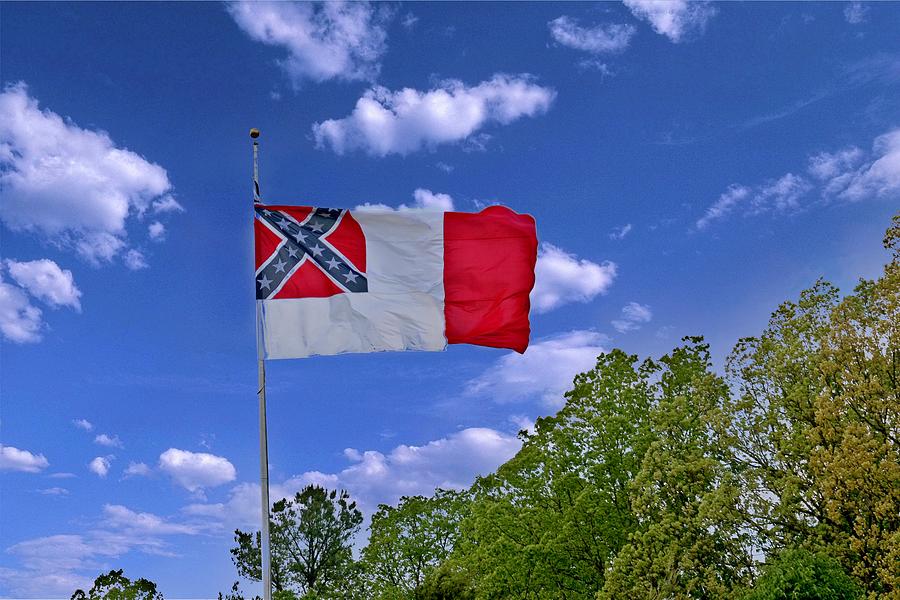 Confederate Flag Flying High Photograph by Douglas Barnett