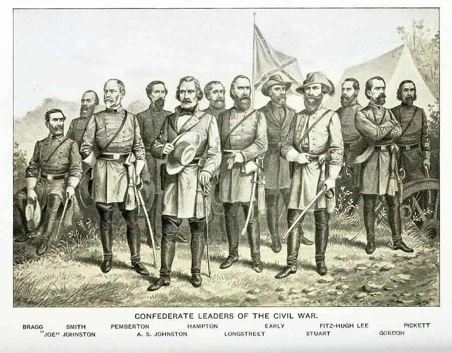 Confederate Leaders of the Civil War a4 Drawing by Historic Illustrations