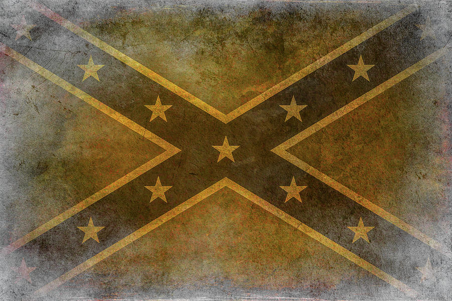 Confederate Rebel Flag Gold Digital Art by Randy Steele