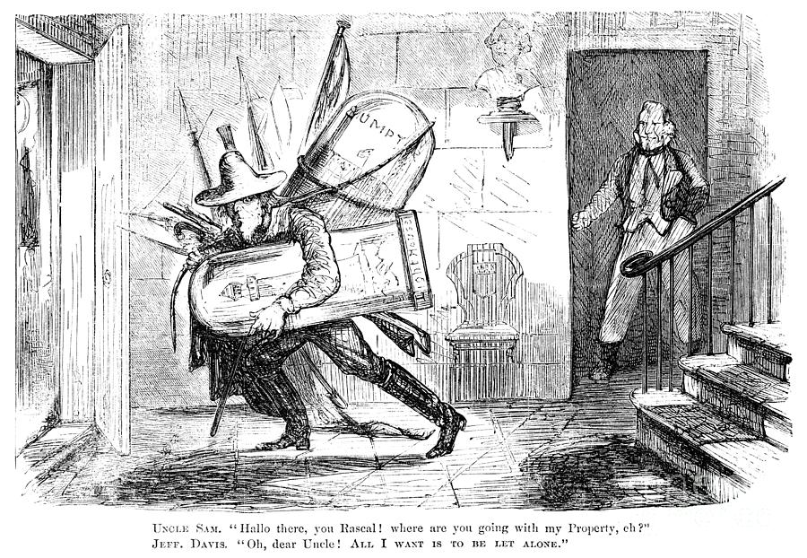Confederate Seizures Cartoon, 1861 Drawing by Granger
