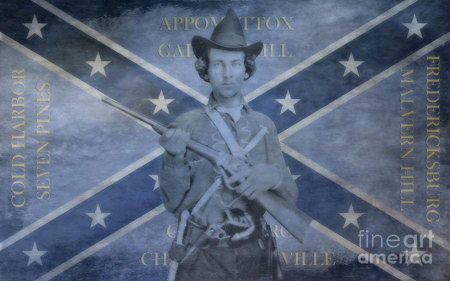 Confederate Veteran Confederate Flag Digital Art by Randy Steele