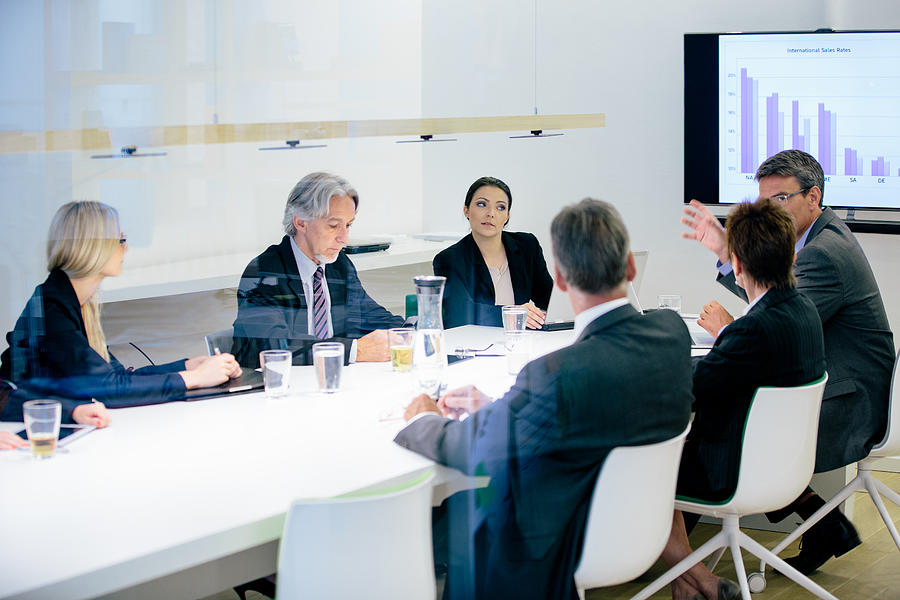 Conference Room Business Meeting Sales Numbers Presentation Photograph by Mlenny