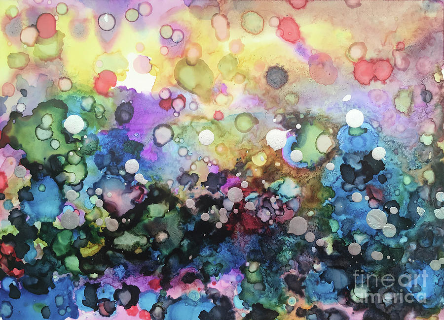 Confetti Bubbles Painting by Linda Cranston