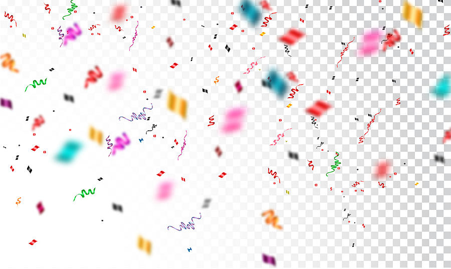 Confetti isolated on transparent background Drawing by Vectorig