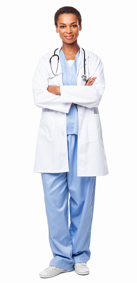 Confident African American Female Healthcare Worker - Isolated Photograph by Londoneye