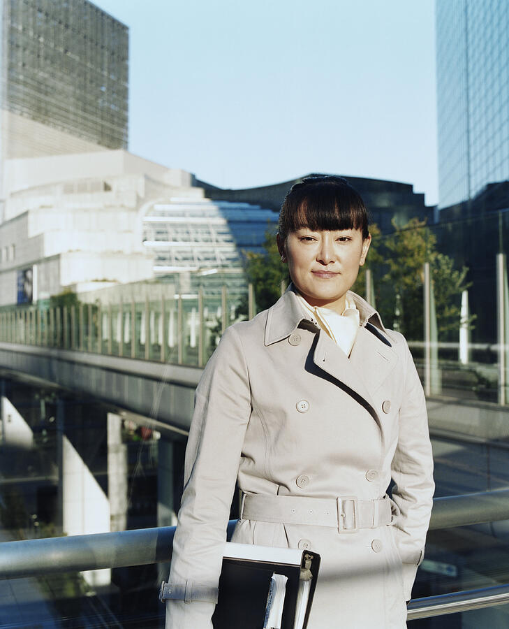 Confident Businesswoman Standing on a Footbridge Photograph by A J James