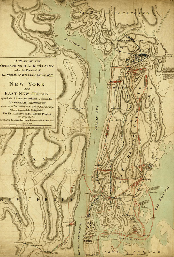 Map Drawing - Conflict in New Jersey 1776 by Vintage Military Maps