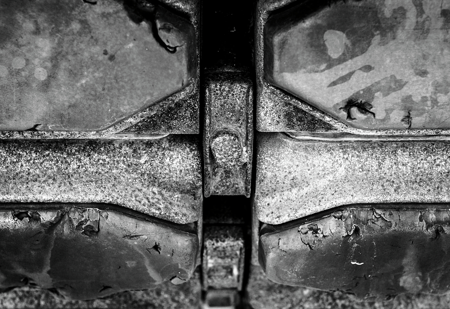 Conflict Rusting Bw Photograph
