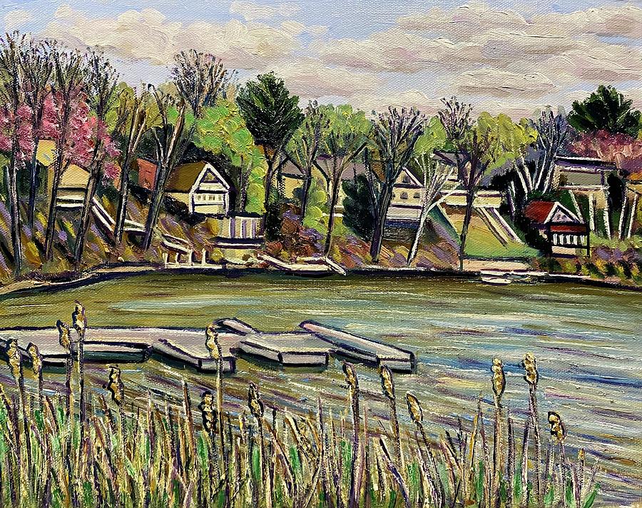 Congamond Lakes, April View Painting by Richard Nowak