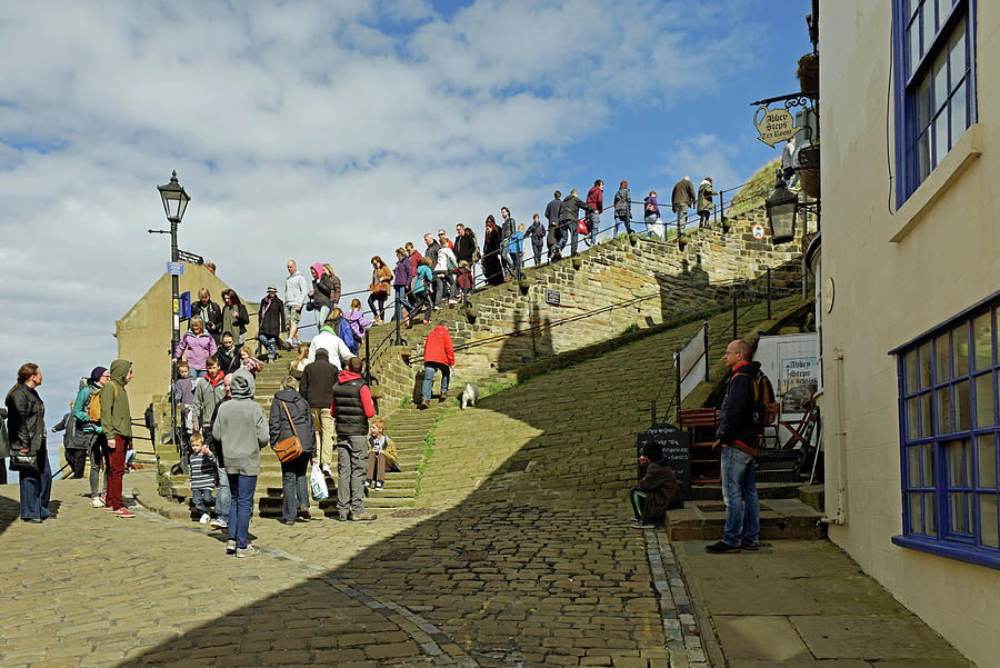 Congestion On The Steps, Whitby Photograph by Rod Johnson