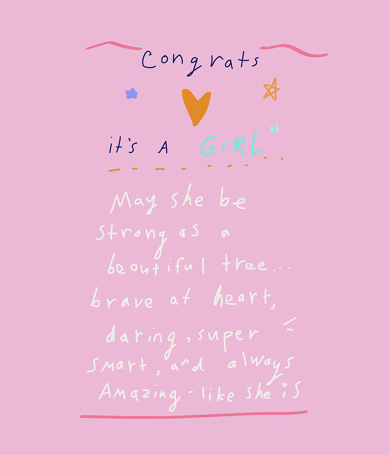 Congrats Its A Girl Drawing by Ashley Rice
