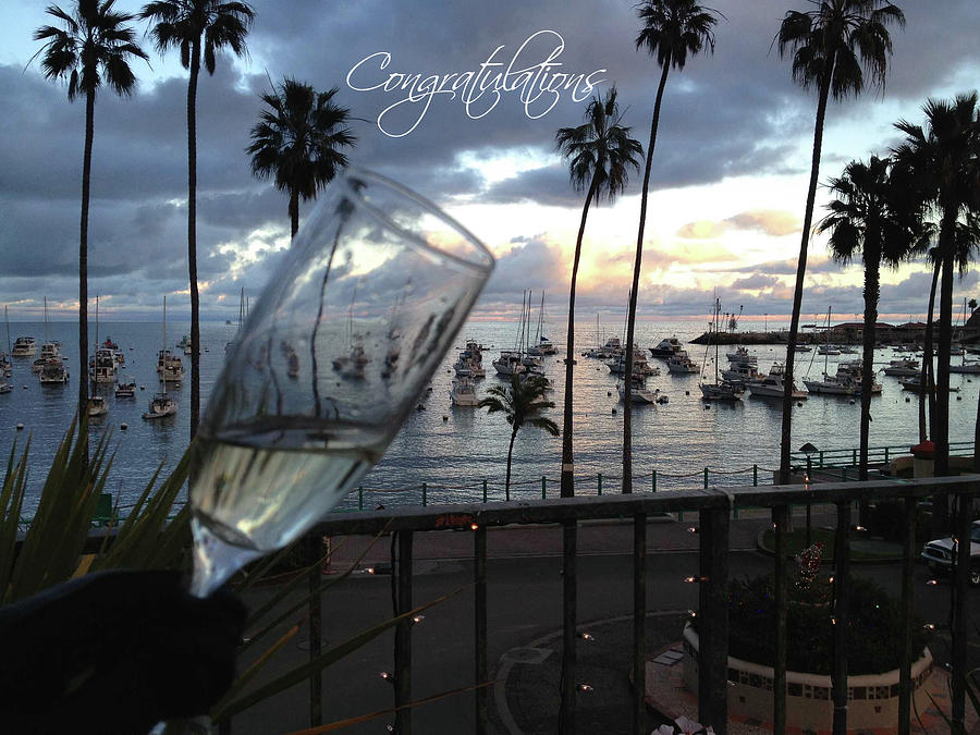 Congratulations Champagne Flute Avalon Catalina Photograph by Bonnie Colgan