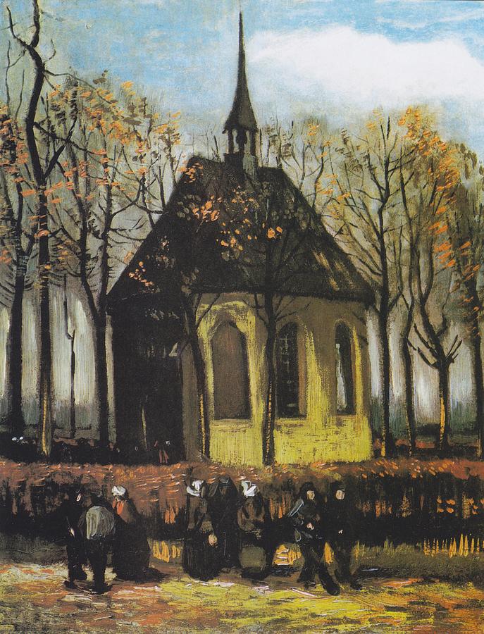 Vincent Van Gogh Painting - Congregation Leaving The Reformed Church In Neunen by Mountain Dreams