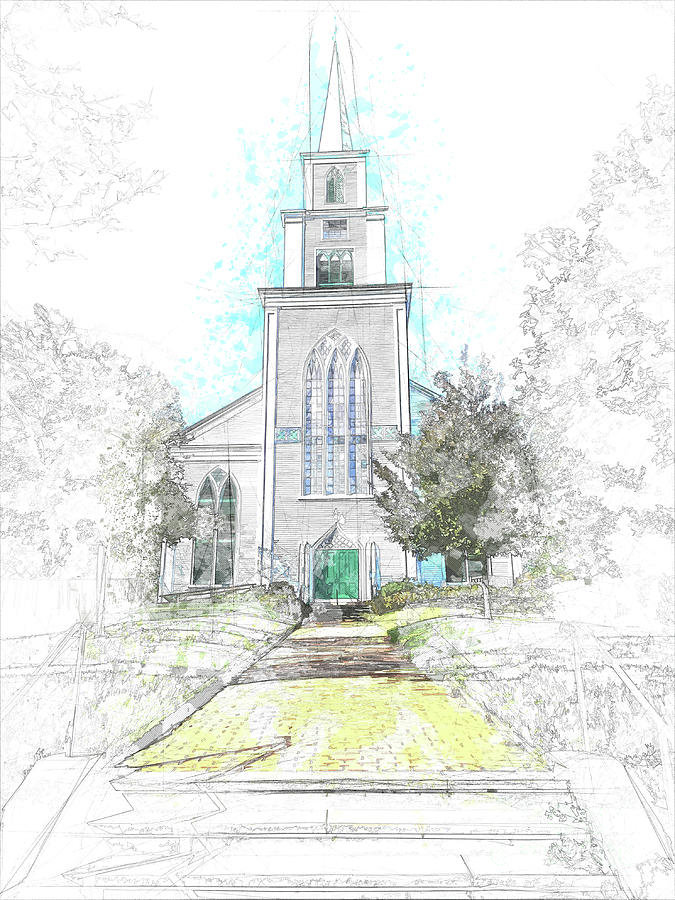 Congregational Church Steeple Nantucket Digital Art by Bojan Bokic ...