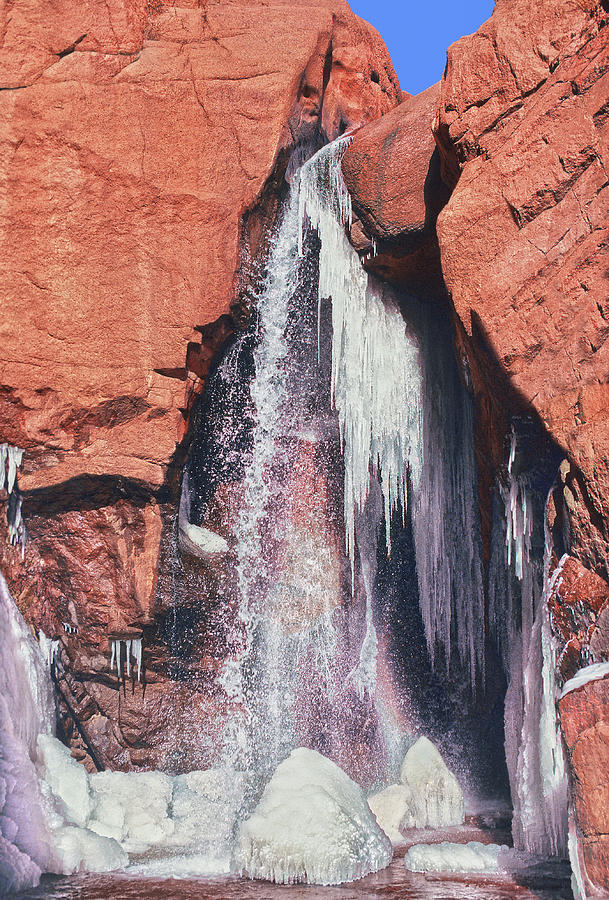 Conical Floe, Rainbow Falls On Fountain Creek, The Ute Pass Area, El Paso County, Colorado Photograph by Bijan Pirnia