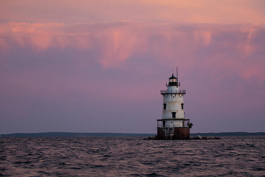 Conimicut Lighthouse After Sunset  Photograph by Denise Kopko