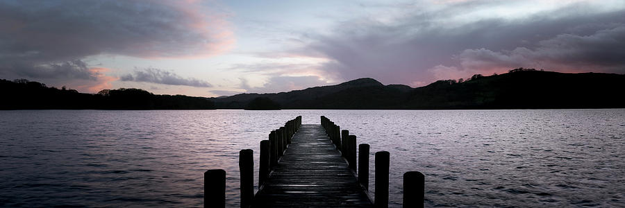 Coniston Water Boat Jetty Sunset Lake District Photograph by Sonny Ryse