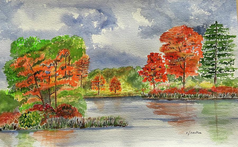 Connecticut Autumn Painting by Claudette Carlton