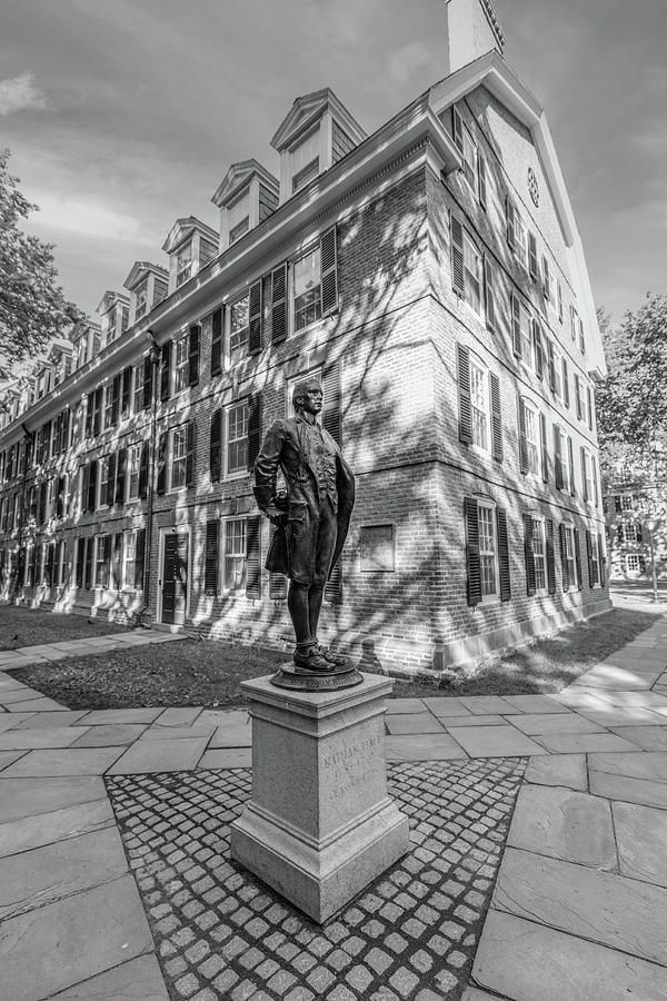 Connecticut hall and Statue at Yale  Photograph by John McGraw