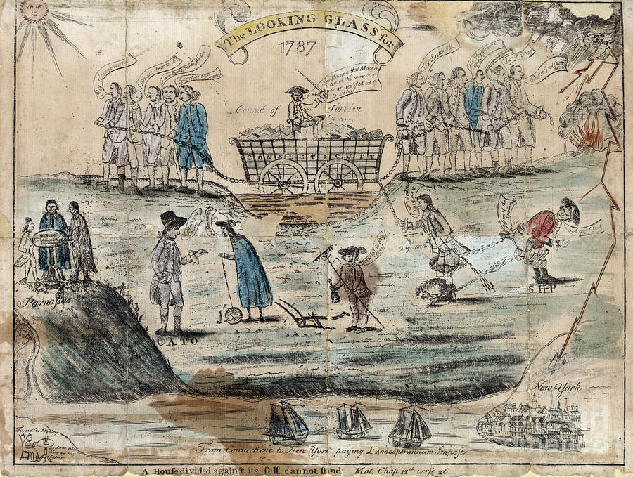 Connecticut Politics, 1787 Painting by Amos Doolittle