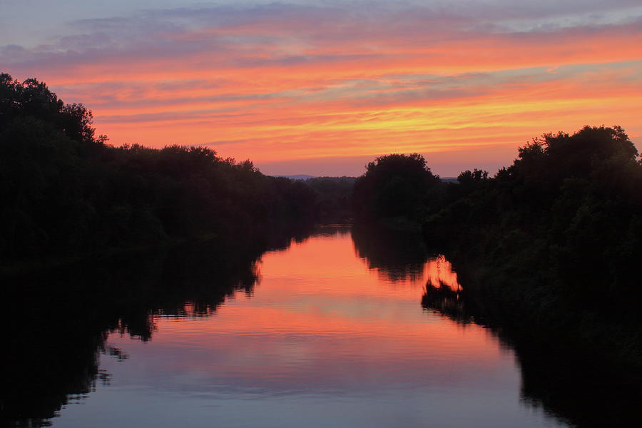 Connecticut River Sunset From Mass Central Rail Trail Photograph