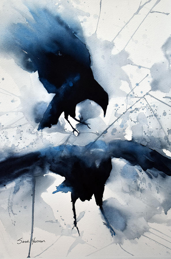 Bird Painting - Connecting Flights ll by Sarah Yeoman