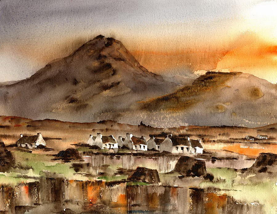 Connemara Bogland, Galway Painting by Val Byrne