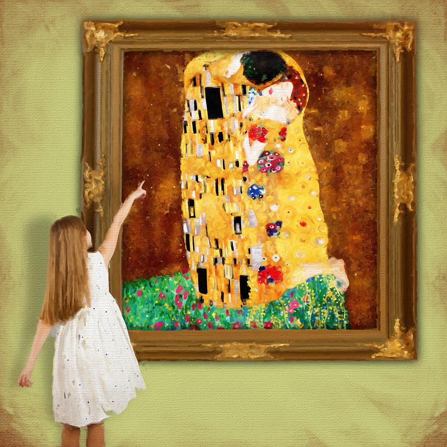 Connoisseur Observation Of Klimt The Kiss Painting by Tony Rubino