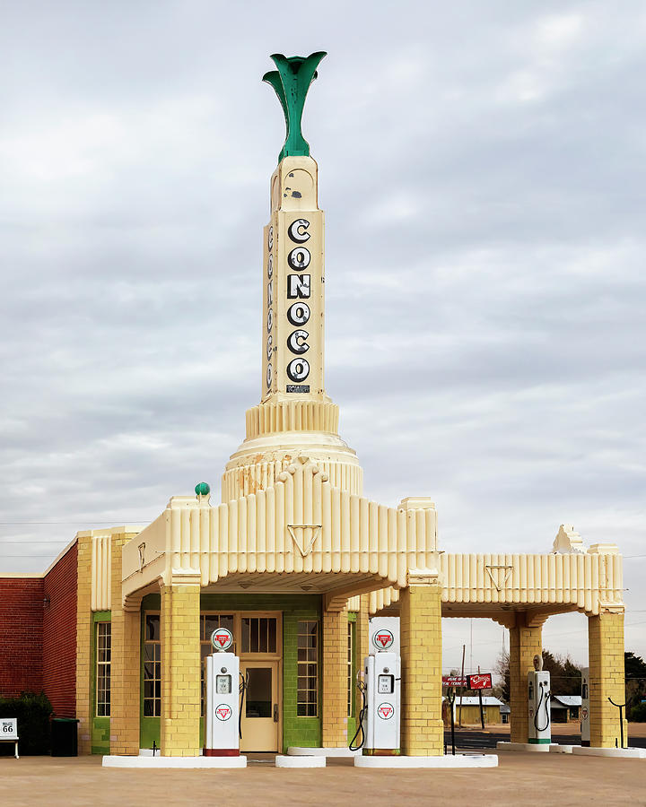 Conoco Tower Station - Route 66 - Shamrock Texas Photograph by Susan Rissi Tregoning
