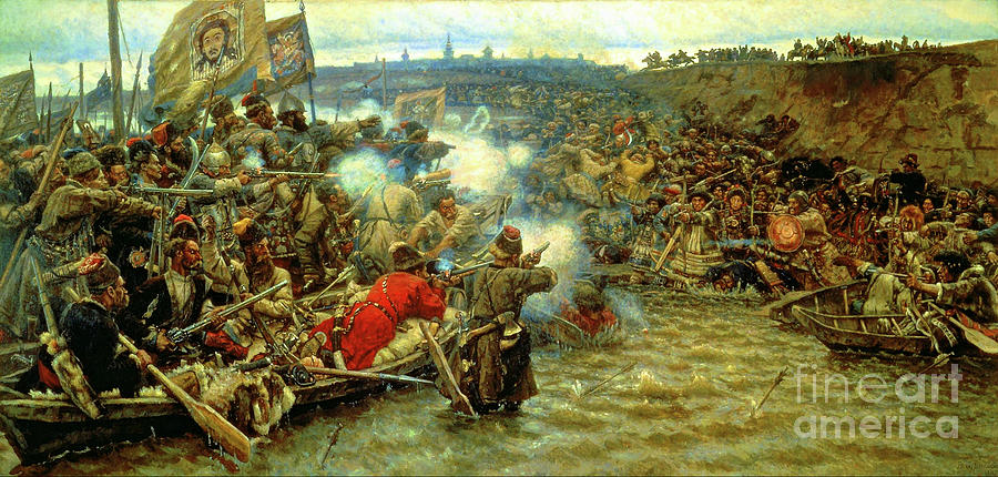 Conquest of Siberia by Yermaks Painting by Peter Ogden