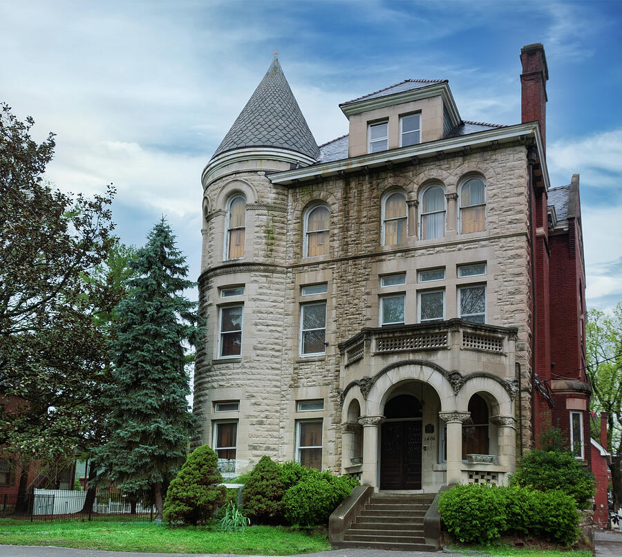 Conrad-Caldwell house in Louisville, KY. The Richardsonian Romanesque style home was constructed in 1893. It currently serves as a museum of that era. Photograph by Mike Worley Conrad-Caldwell house in Louisville, KY. The Richardsonian Romanesque style home was constructed in 1893. It currently serves as a museum of that era. Photograph by Mike Worley