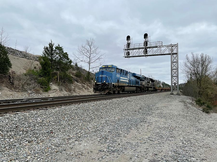 Train Photograph - Conrail NS Heritage Unit 8098 by Rusty Boxcar