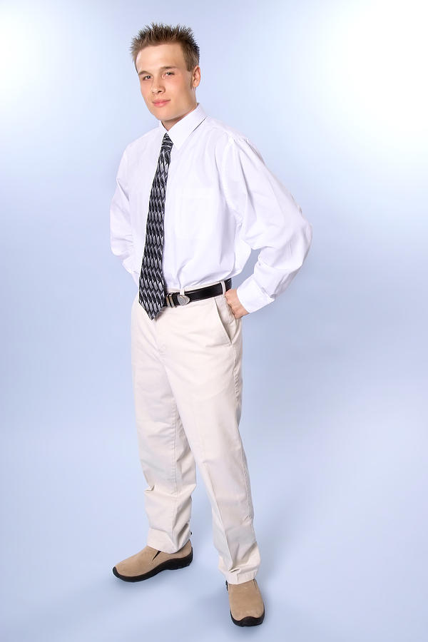 Conservative Young Man with clipping path Photograph by Jhorrocks