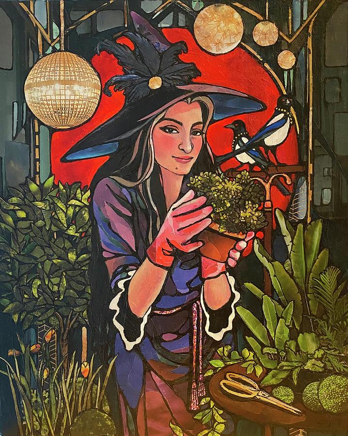 Conservatory Witch Mixed Media by Robin Birrell